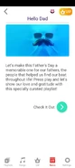 Newsfeed for the "Hello Dad" playlist