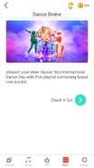 Teaser notification for the "Dance Divine" playlist