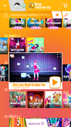 Girls Just Want to Have Fun no menu do Just Dance Now (atualização de 2017, celular)