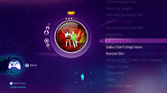 Alright on the Just Dance: Greatest Hits menu (Xbox 360)