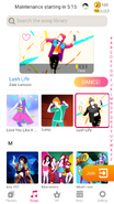 Lush Life on the Just Dance Now menu (2020 update, phone)