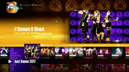 Scream & Shout on the Just Dance 2017 menu (8th-gen)