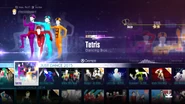 Tetris on the Just Dance 2016 menu