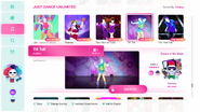 TiK ToK on the Just Dance 2020 menu