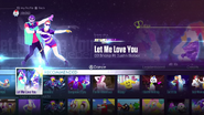 Let Me Love You on the Just Dance 2016 menu