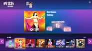 Fatima on the Just Dance Now menu (prior to the song’s removal)