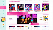 Fire on the Just Dance 2020 menu