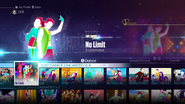 No Limit on the Just Dance 2016 menu