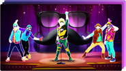 The coach on the icon for the Just Dance Now playlist "Dancing King!" (along with Risky Business, Another One Bites the Dust (Stunt Version), Baianá, and Alano)