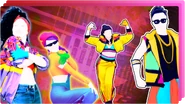 The coach on the first icon for the Just Dance Now playlist "Sweat It Out" (along with Talk (Extreme Version), P2 of Policeman and P1 of Mi Gente)