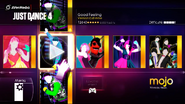 Good Feeling (Extreme Version) on the Just Dance 4 menu (Xbox 360)