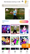 Gentleman on the Just Dance Now menu (2020 update, phone)