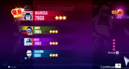 Just Dance 2017 scoring screen (7th-gen)