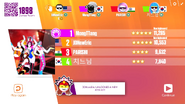 Just Dance Now scoring screen (2017 update)