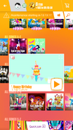 Happy Birthday on the Just Dance Now menu (2017 update, phone)
