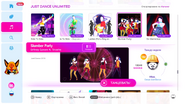 Slumber Party on the Just Dance 2019 menu