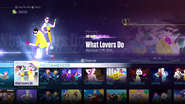 What Lovers Do en el menú de Just Dance 2016