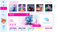 Adore You on the Just Dance 2021 menu