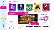 Dance Monkey on the Just Dance 2021 menu