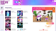 Let’s Save Our Planet on the Just Dance Now menu (computer)