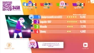 Tela de pontuação do Just Dance Now (atualização de 2017)