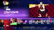Want To Want Me on the Just Dance 2017 menu