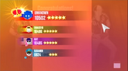 Just Dance 2018 scoring screen (7th-gen)