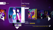 Die Young on the Just Dance 4 menu (Wii/PS3/Wii U)