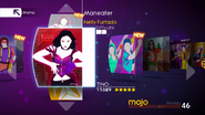 Maneater on the Just Dance 4 menu (Wii/PS3/Wii U)