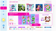 Samba de Janeiro on the Just Dance 2021 menu