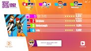 Just Dance Now scoring screen (Classic, Updated)