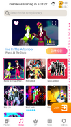 Nine in the Afternoon on the Just Dance Now menu (2020 update, phone)