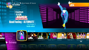 Good Feeling (Extreme Version) on the Just Dance 2018 menu