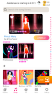 Proud Mary on the Just Dance Now menu (2020 update, phone)