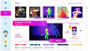 Acceptable in the 80s on the Just Dance 2019 menu