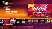 Pound The Alarm on the Just Dance 2017 menu