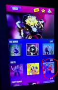 Candy on the beta Just Dance Now menu
