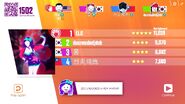 Just Dance Now scoring screen (2017 update)