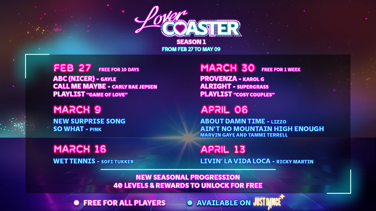 Just Dance 2024 Edition on X: Welcome to Season 1: Lover Coaster! Join the  ride today and spread the love on Just Dance 2023 Edition!   / X