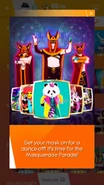 Scream & Shout’s background in the Masquerade Parade notification in Just Dance Now