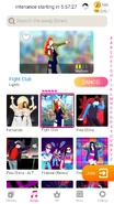 Fight Club on the Just Dance Now menu (2020 update, phone)