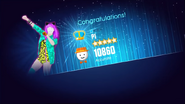 Just Dance 2014 scoring screen (Classic [P1], Sweat Mashup)