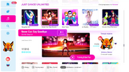 Never Can Say Goodbye on the Just Dance 2019 menu