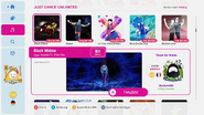 Black Widow on the Just Dance 2021 menu