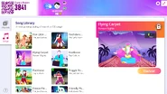 Flying Carpet on the Just Dance Now menu (computer)