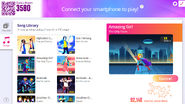 Amazing Girl on the Just Dance Now menu (2020 update, computer)