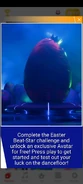 Notifcation for the "Easter Beat-Star!" event along with the egg from the "Hoppin' Harmony" playlist
