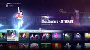 Ghostbusters (Sweat Version) on the Just Dance 2016 menu