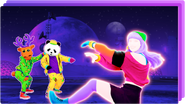 The background on the icon for the Just Dance Now playlist "It's Time To Dance!"