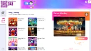 Dance Monkey on the Just Dance Now menu (computer)
